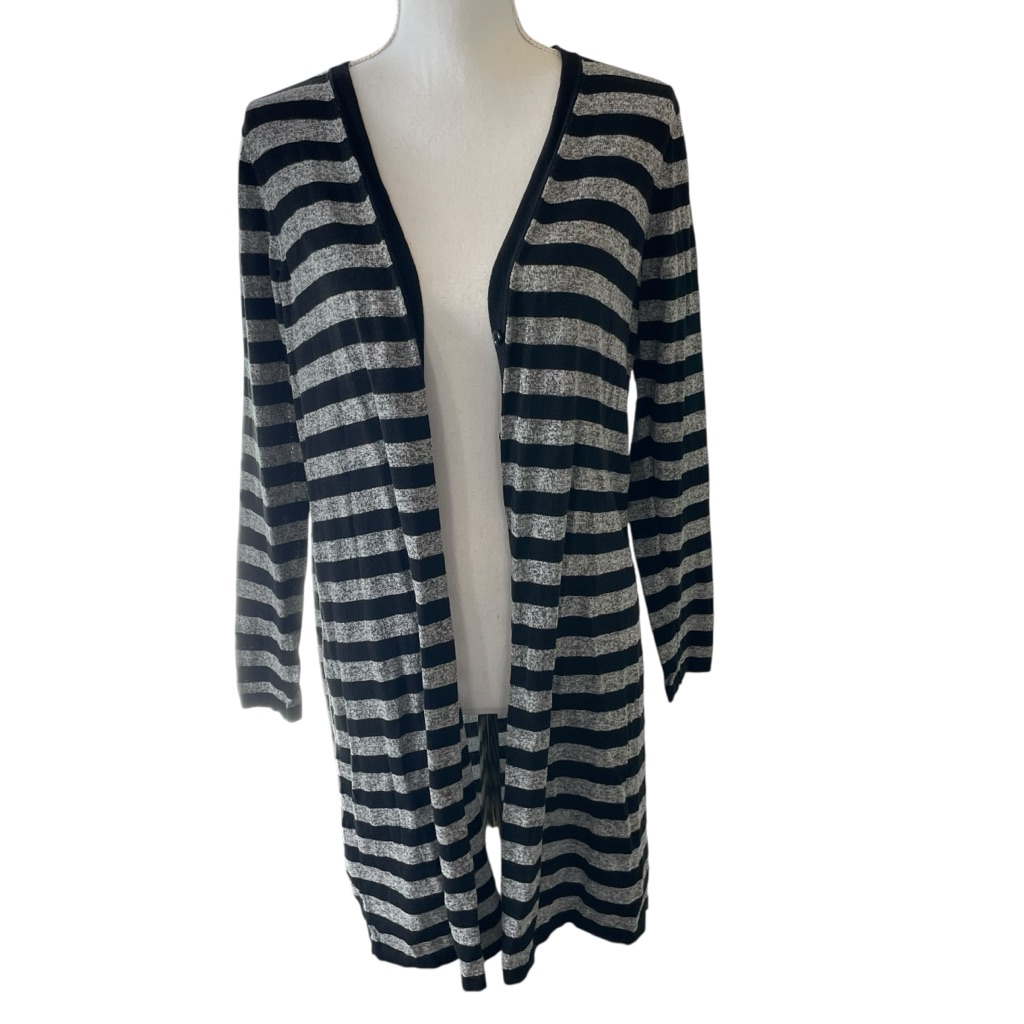J. Jill Lightweight Black And Gray Cardigan Sweater. Size S
